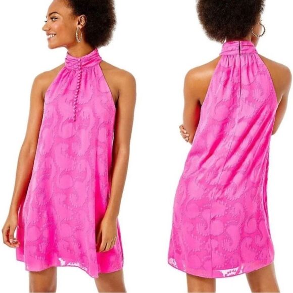 Lilly Pulitzer Kristine Halter Mini Dress Pink Size Small NWT - Picture 1 of 7